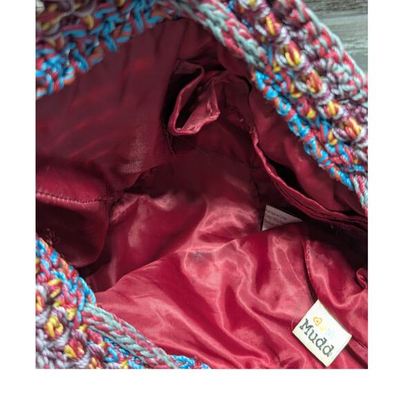 Mudd Women's Woven Multicolor Crossbody Small Drawstring Bag - Picture 6 of 6